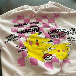 Pikachu Kids Sweatshirt - Pink and Yellow